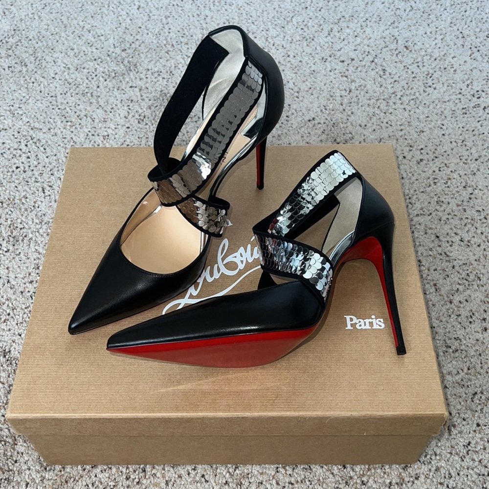 Authentic Christian Louboutin 100mm Disco Ball heels size IT39.5, US 9.5
